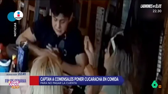 ZAPEANDO: Pillan a unos comensales poniendo una cucaracha en su plato para no pagar la cuenta La escena fue captada por las cámaras del local que no dudaron en publicarlas en sus redes sociales para que la gente fuera testigo del desagradable suceso.