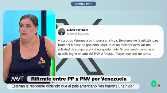 Loreto responde a las acusaciones del PP: "¿Qué quieren? ¿Qué vaya Sánchez con un Kaláshnikov a meter tiros en Venezuela?" Loreto responde a las acusaciones del PP: "¿Qué quieren? ¿Qué vaya Sánchez con un Kaláshnikov a meter tiros en Venezuela?"