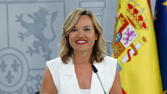 La portavoz y ministra de Educación, Pilar Alegría, durante la rueda de prensa posterior a la reunión del Consejo de Ministros La portavoz y ministra de Educación, Pilar Alegría, durante la rueda de prensa posterior a la reunión del Consejo de Ministros