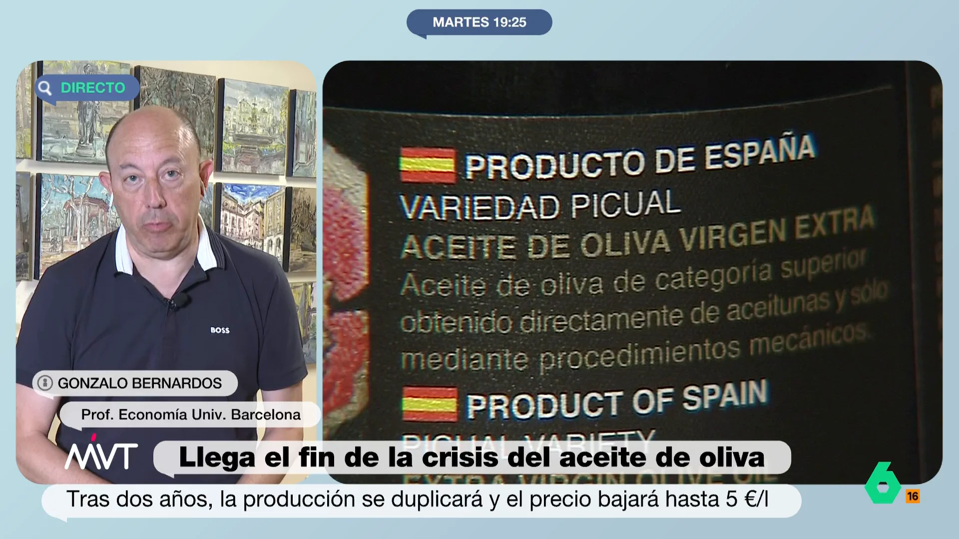 MVT La profecía (cumplida) de Gonzalo Bernardos sobre el precio del aceite de oliva: "Me dijeron de todo"