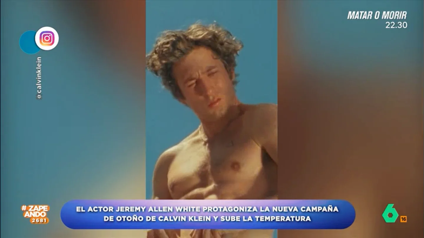 Jeremy Allen White sube la temperatura con su última campaña de ropa interior: "Es muy vago no hay una foto que esté de pie" El novio de Rosalía vuelve a protagonizar la campaña de Calvin Klein en la que no duda en posar de manera muy sugerente. A pesar de ello, no todos los zapeadores han quedado impresionados con las imágenes.
