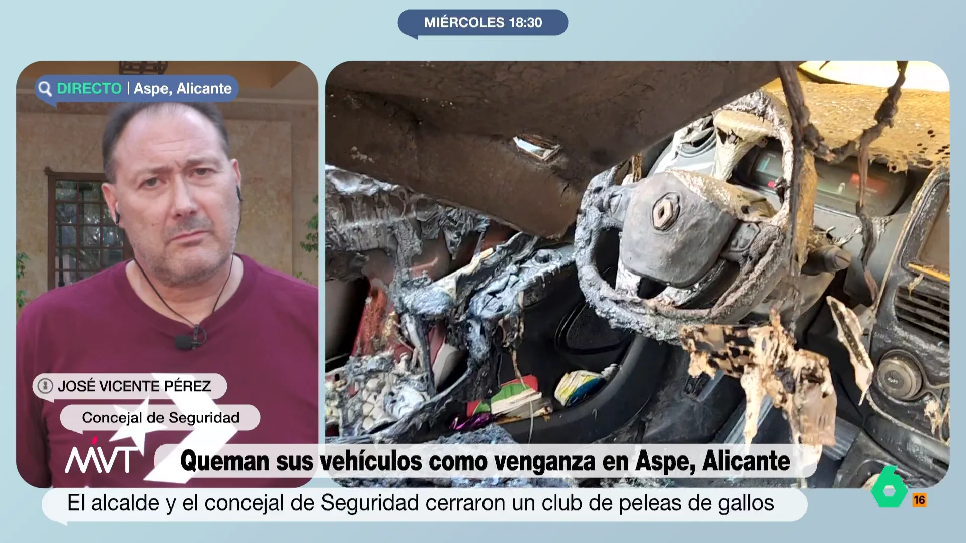 El concejal de Seguridad de Aspe afirma que el ataque a su coche sigue "el modus operandi" que la quema de la furgoneta del alcalde El concejal de Seguridad de Aspe afirma que el ataque a su coche sigue "el modus operandi" que la quema de la furgoneta del alcalde