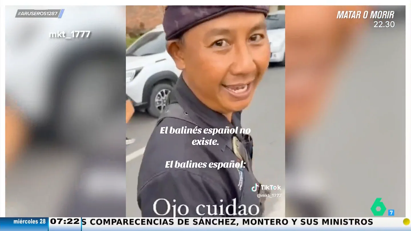 El guía turístico balinés que se ha hecho viral por imitar acentos españoles: "'Illo', ¿qué 'hase'? ¿Qué pasa, mi 'arma'?" El guía turístico balinés que se ha hecho viral por imitar acentos españoles: "'Illo', ¿qué 'hase'? ¿Qué pasa, mi 'arma'?"
