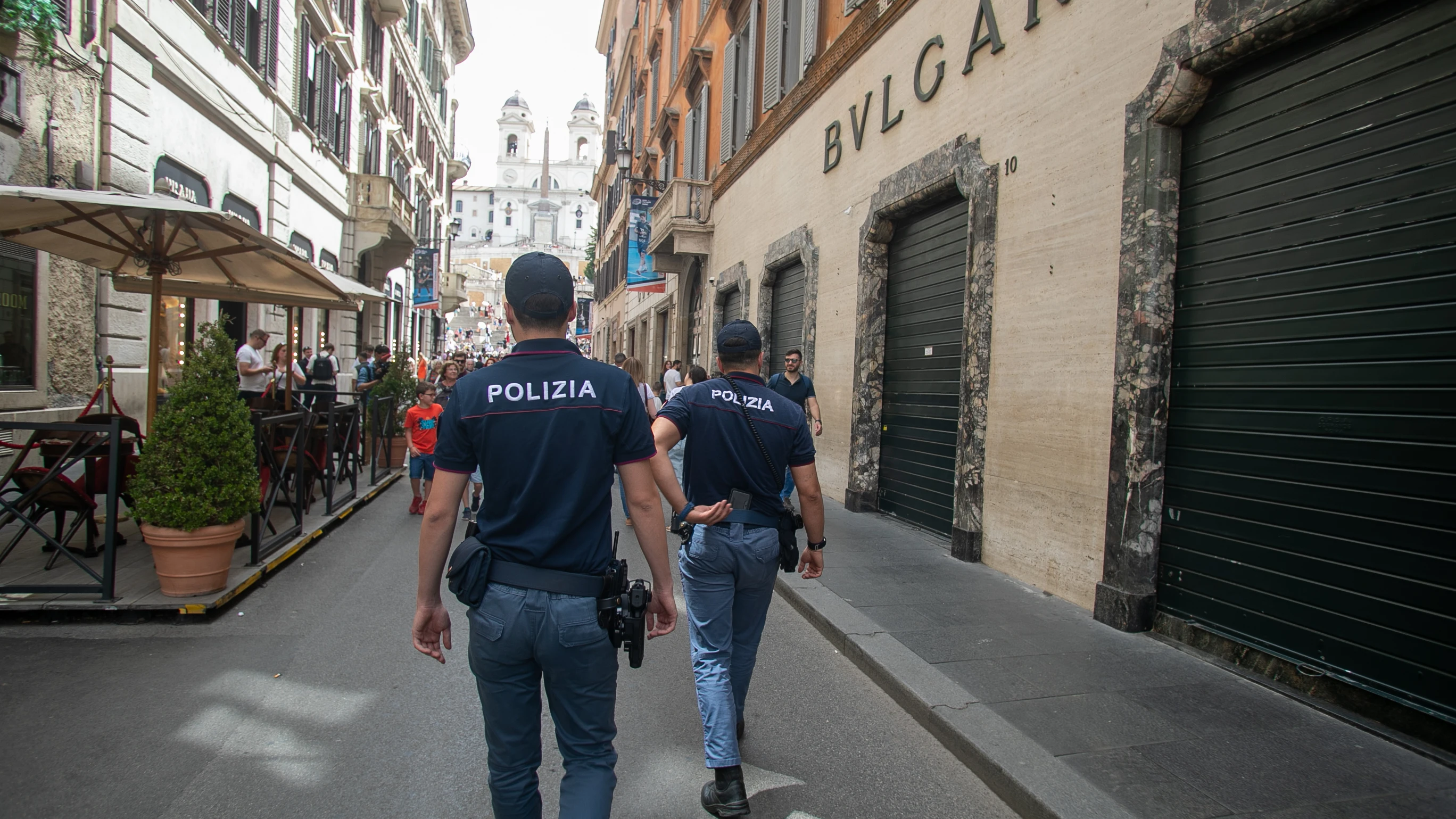 Dos agentes de la policía italiana en Roma, en una imagen de archivo.