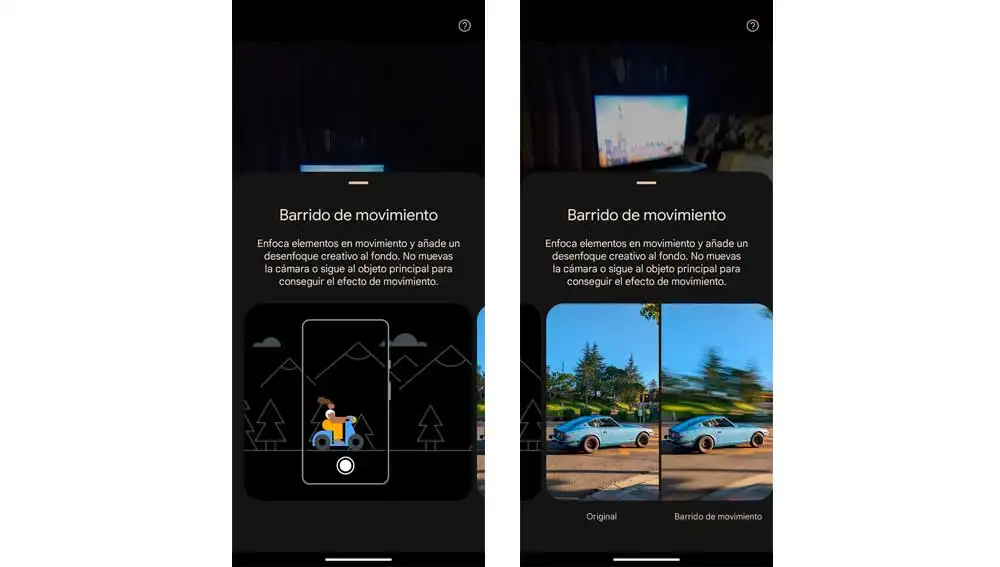 Probando en modo barrido de movimiento Probando en modo barrido de movimiento