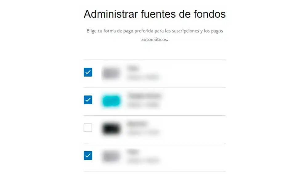 Administrando los métodos de pago Administrando los métodos de pago