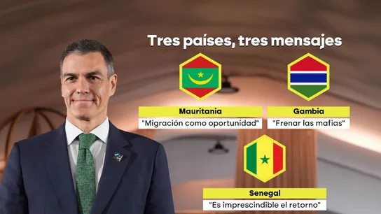 Tres países, tres mensajes: el discurso de Sánchez vira de la migración como una oportunidad a los "retornos imprescindibles" Tres países, tres mensajes: el discurso de Sánchez vira de la migración como una oportunidad a los "retornos imprescindibles"