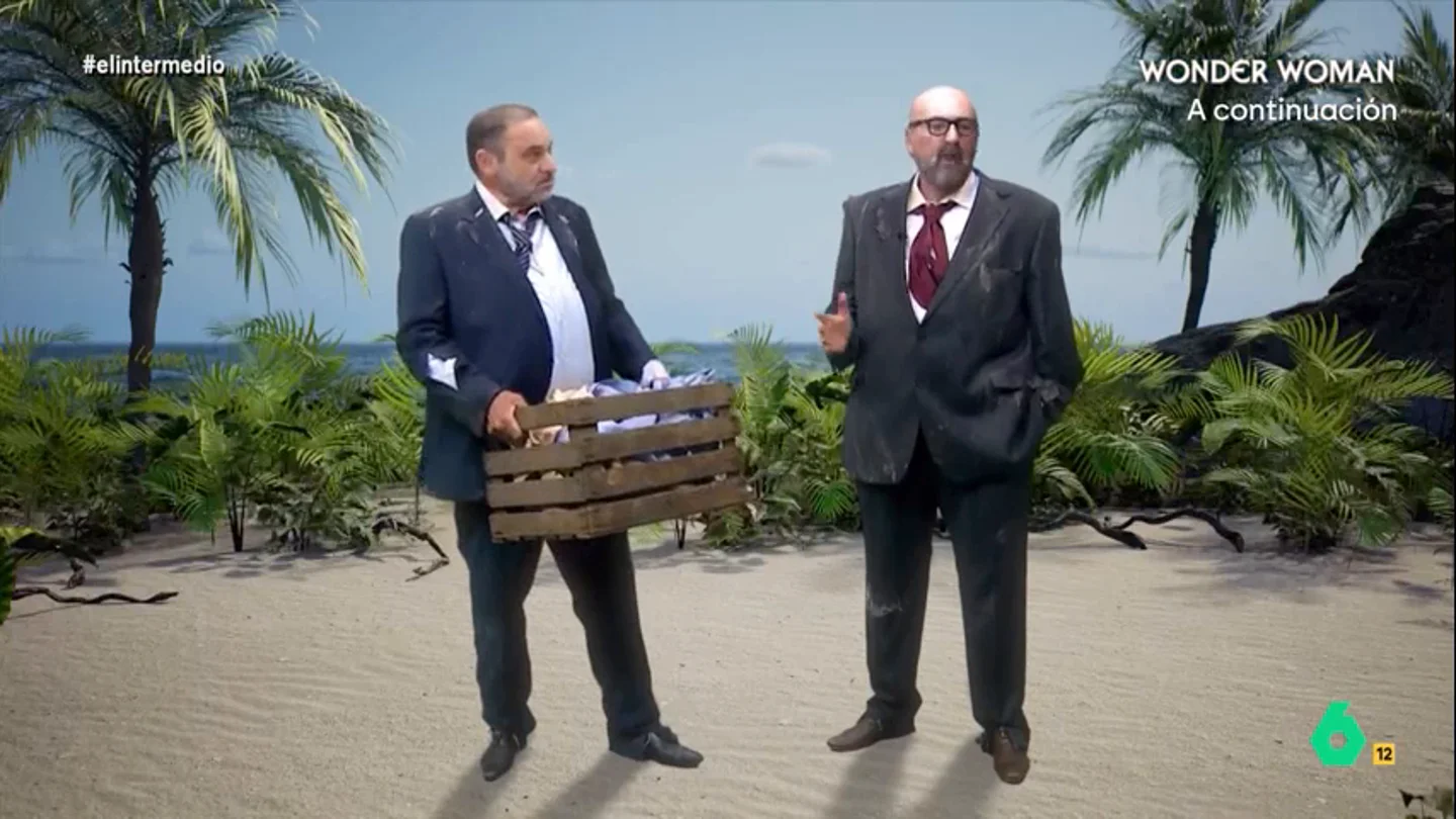 'Ábalos' se reencuentra con Koldo García y le pide que le haga la colada Wyoming y Dani Mateo se convertían en este vídeo, que ahora recupera El Intermedio, en José Luis Ábalos y su exasesor Koldo García, que se reencontraban después de que estallara el 'caso Koldo' para entre otras cosas, montar 'La Chalana II'.