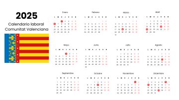 Calendario laboral Comunidad Valenciana 2025.