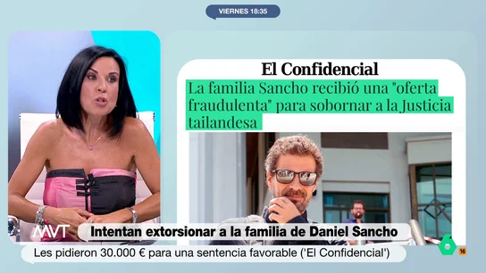 Beatriz de Vicente: "El juez del caso de Daniel Sancho es de una integridad absoluta" Supuestamente, una persona se habría puesto en contacto con un asistente de Rodolfo Sancho para ofrecerle 30.000 euros y que una tercera persona moviera sus hilos dentro de la magistratura tailandesa.