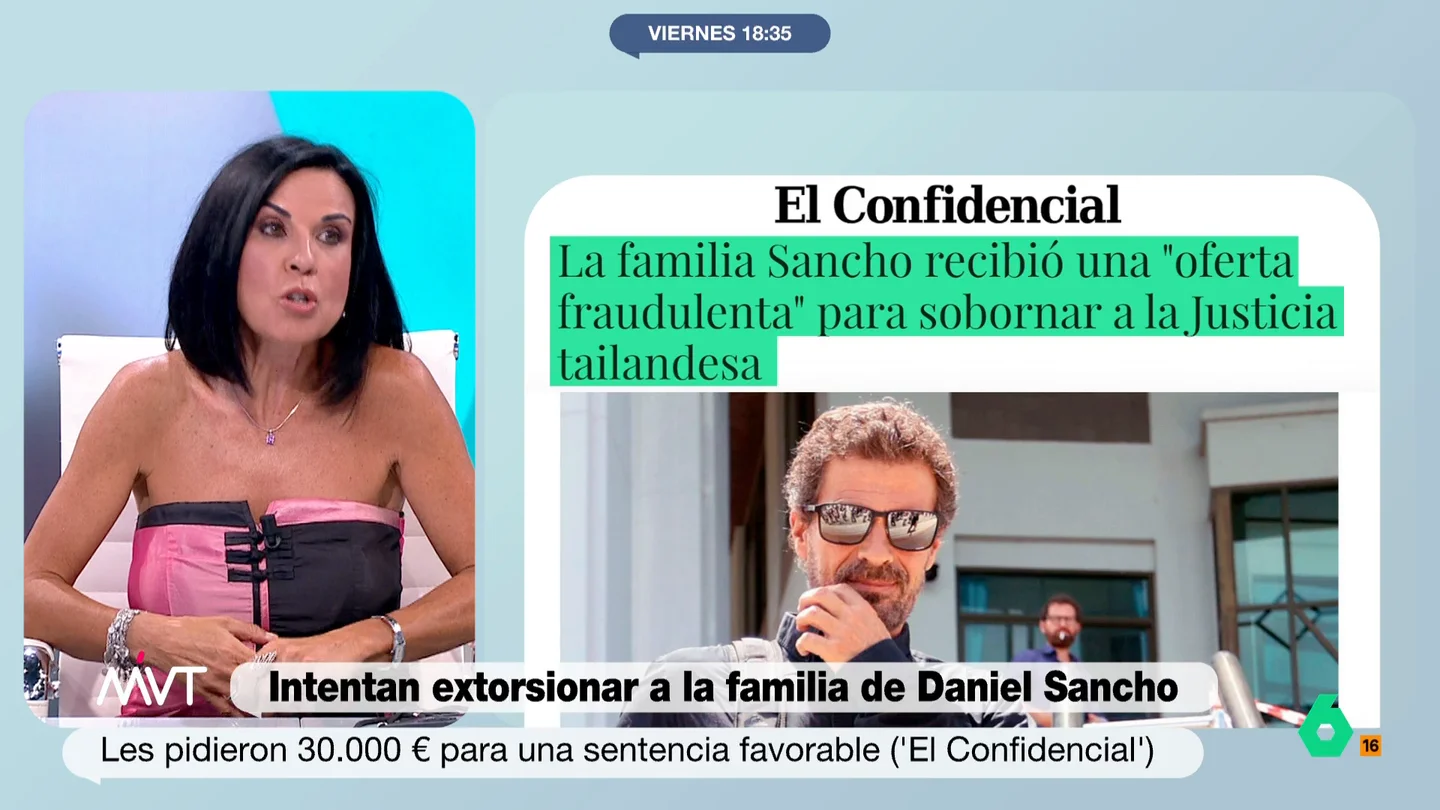 Beatriz de Vicente: "El juez del caso de Daniel Sancho es de una integridad absoluta" Supuestamente, una persona se habría puesto en contacto con un asistente de Rodolfo Sancho para ofrecerle 30.000 euros y que una tercera persona moviera sus hilos dentro de la magistratura tailandesa.