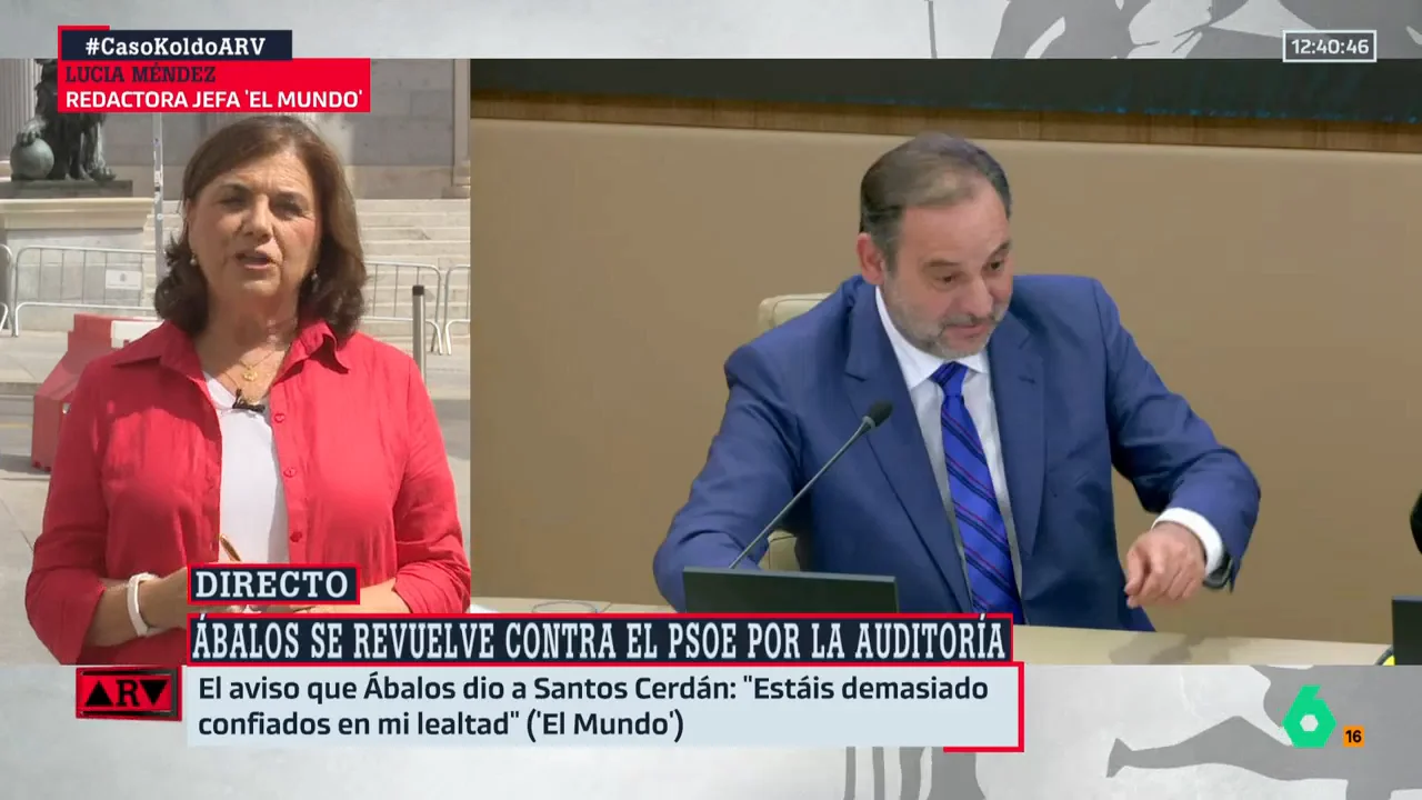 ARV-La reflexión de Lucía Méndez sobre Ábalos: "Sentirse humillado no es una buena noticia para la dirección del PSOE" ARV-La reflexión de Lucía Méndez sobre Ábalos: "Sentirse humillado no es una buena noticia para la dirección del PSOE"