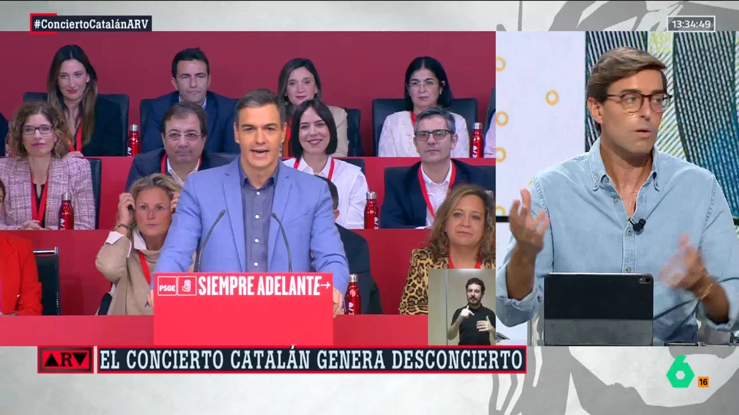Montesinos señala que "Sánchez tiene un problemón" con el pacto en Cataluña con ERC: "No solo es Page, sino un 'rosario' de barones" Montesinos señala que "Sánchez tiene un problemón" con el pacto en Cataluña con ERC: "No solo es Page, sino un 'rosario' de barones"