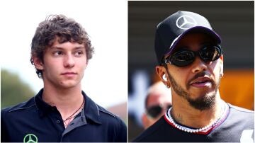 Andrea Kimi Antonelli y Lewis Hamilton