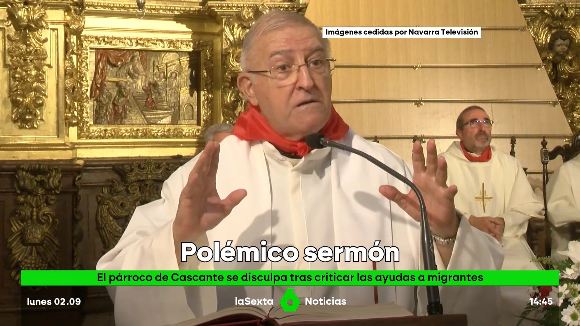 Un sacerdote navarro pide perdón tras criticar las ayudas a migrantes durante su sermón 