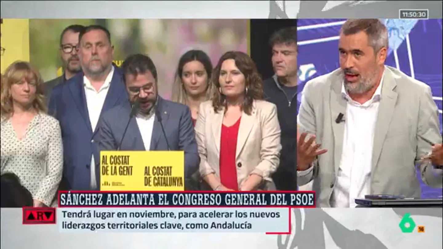 Carlos E. Cué señala por qué la palabra "concierto" no está en el acuerdo con Cataluña: "ERC lo ha vendido como tal pero..." Carlos E. Cué señala por qué la palabra "concierto" no está en el acuerdo con Cataluña: "ERC lo ha vendido como tal pero..."