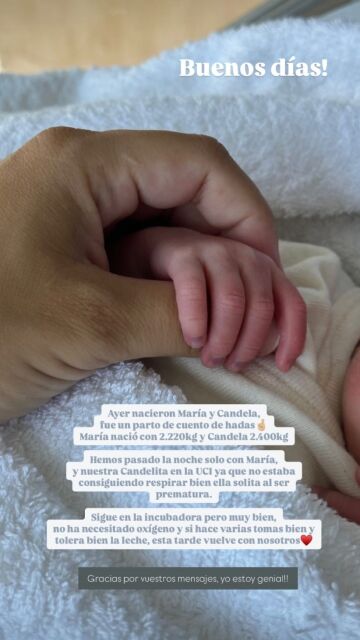 Una de las hijas prematuras de Marta Pombo, en la UCI al no poder respirar bien: "Sigue en la incubadora, pero muy bien"