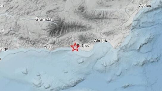 Origen del terremoto en Adra (Almer&iacute;a)