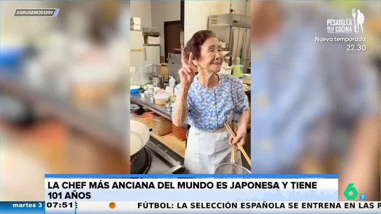 Así cocina la chef más anciana del mundo a sus 101 años: "Es la Arguiñano japonesa" Así cocina la chef más anciana del mundo a sus 101 años: "Es la Arguiñano japonesa"