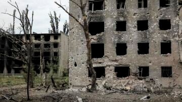 Edificio destruido tras un ataque ruso en el región de Donetsk, en una imagen de archivo.