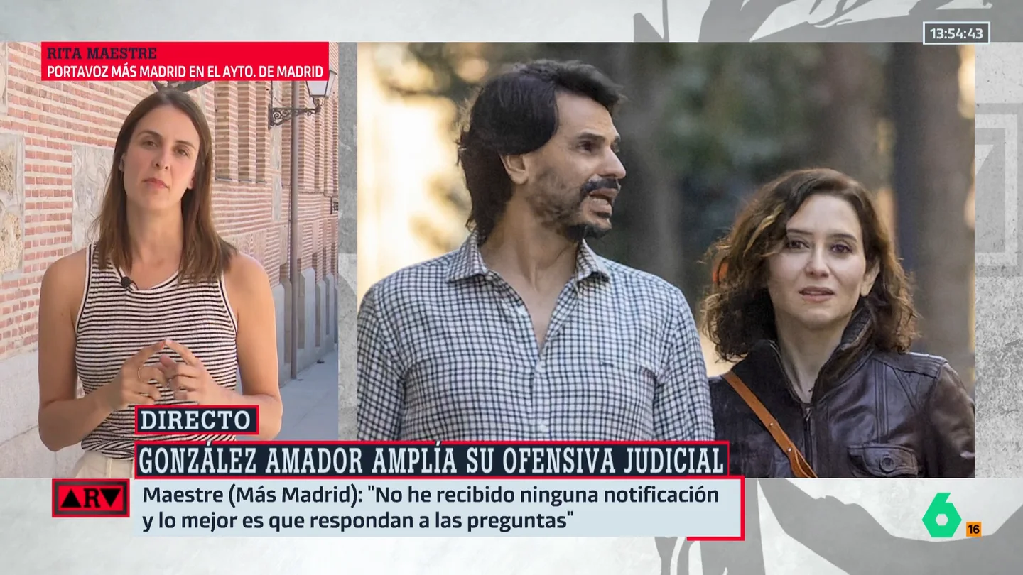 ARV-Rita Maestre reacciona a la demanda del novio de Ayuso: "Lo más sencillo que pueden hacer es responder a las preguntas" ARV-Rita Maestre reacciona a la demanda del novio de Ayuso: "Lo más sencillo que pueden hacer es responder a las preguntas"