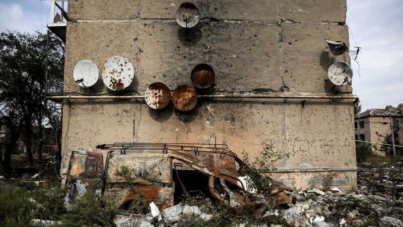 Una vista general de la ciudad destruida de Chasiv Yar en la región de Donetsk. 