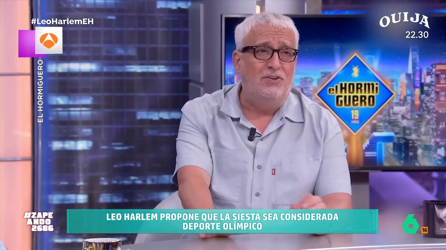 Leo Harlem propone convertir la siesta en un deporte olímpico en 'El Hormiguero': "Gana el que más aguante dormido" Leo Harlem propone convertir la siesta en un deporte olímpico en 'El Hormiguero': "Gana el que más aguante dormido"