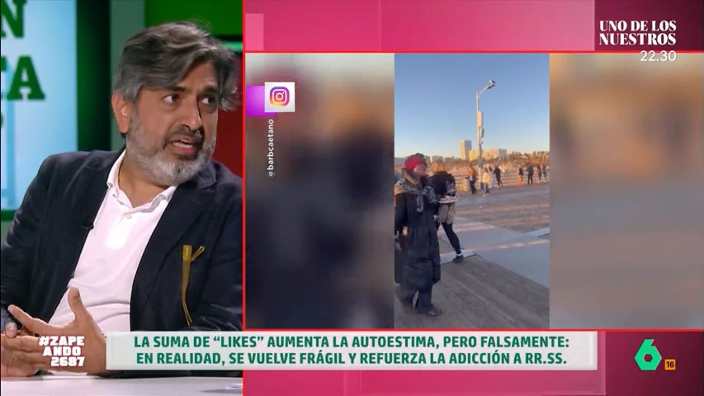 Un psicólogo habla de la "química" detrás de la adicción a las redes El psicólogo Arun Mansukhani analiza en Zapeando la adicción a las redes sociales y el narcisismo digital y explica los procesos químicos que se producen en el cerebro y que están detrás de la obsesión por los 'likes'.