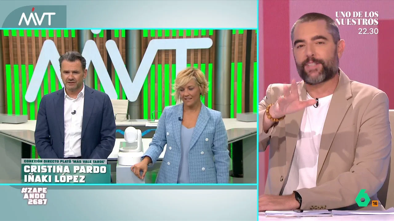 "López y Leal, los dos lo hacen fatal", bromea Dani Mateo en este vídeo donde analiza con Iñaki López y Cristina Pardo el debut de Iñaki López en el nuevo programa de Antena 3, donde él y Roberto Leal finalmente perdieron contra la cadena.