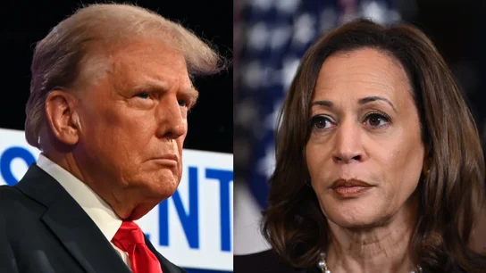 Donald Trump y Kamala Harris. Donald Trump y Kamala Harris.