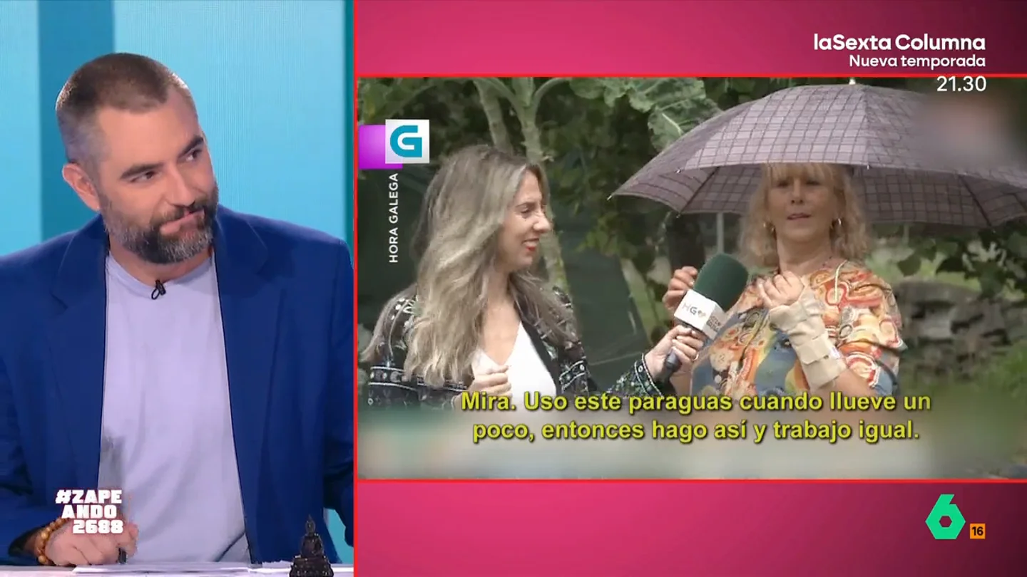 Dani Mateo, al descubrir a la hortelana de 'Hora Galega': "Creo que ahí no solo planta tomates..." Fini participa en 'Hora Galega' cuidando el huerto del programa y lo hace de una manera muy peculiar transmitiendo alegría y, sobre todo, su pasión por cuidar las verduras y frutas que cultiva.