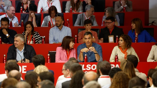El líder socialista y presidente del Gobierno, Pedro Sánchez, durante el Comité Federal del PSOE este sábado en Madrid.  El líder socialista y presidente del Gobierno, Pedro Sánchez, durante el Comité Federal del PSOE este sábado en Madrid.