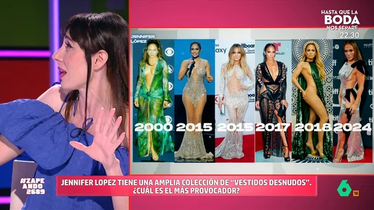 ¿Cuál es el mejor 'vestido desnudo' de Jennifer Lopez según Natalia Ferviú?: "Hay empate técnico" La artista, durante toda su carrera, se ha atrevido con provocativos vestidos: desde un icónico vestido verde con un escote de infarto que llevó en el año 2000 hasta el vestido con aberturas que ha lucido en el Festival de Toronto.
