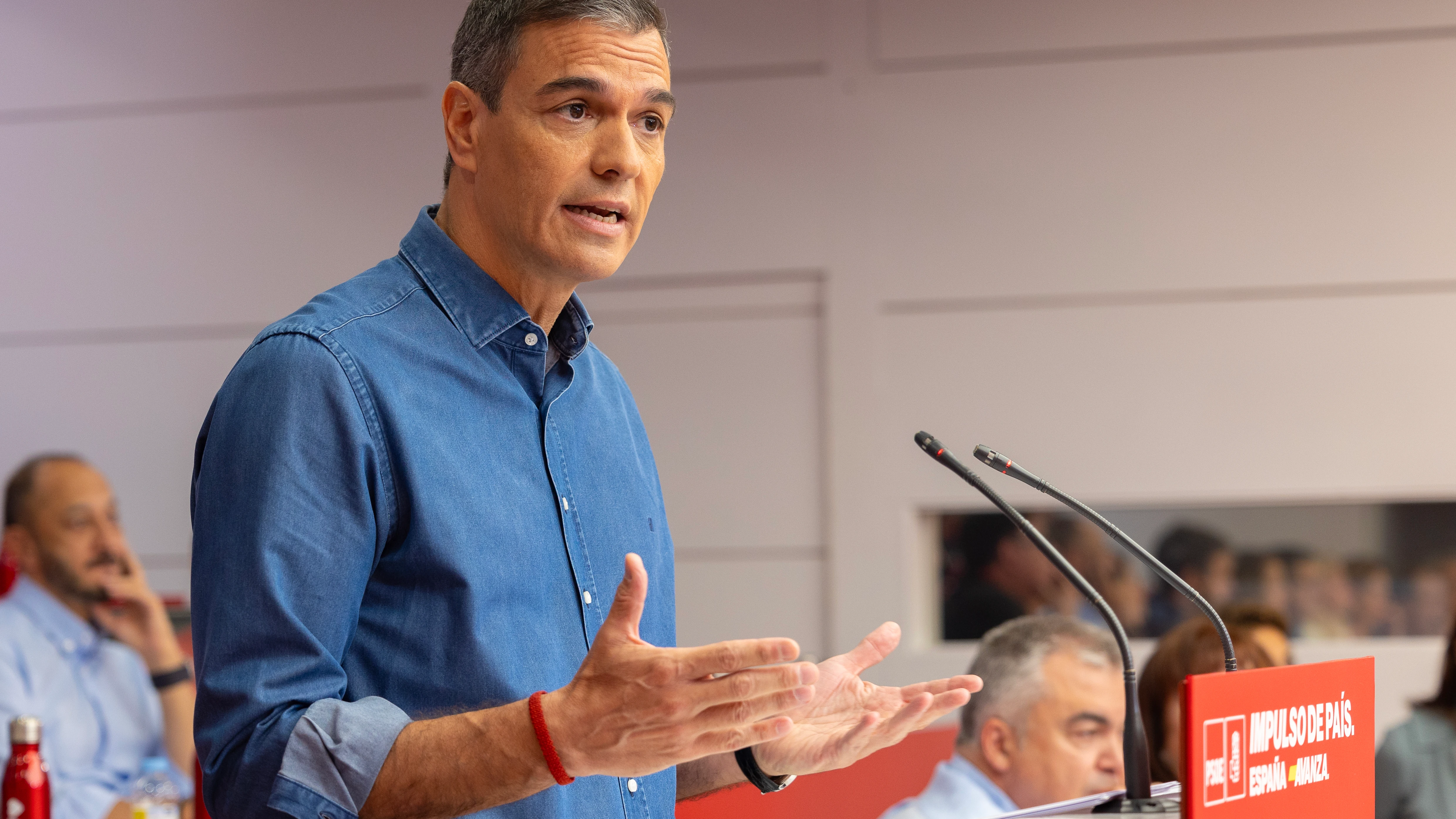 El líder socialista y presidente del Gobierno, Pedro Sánchez, durante el Comité Federal del PSOE