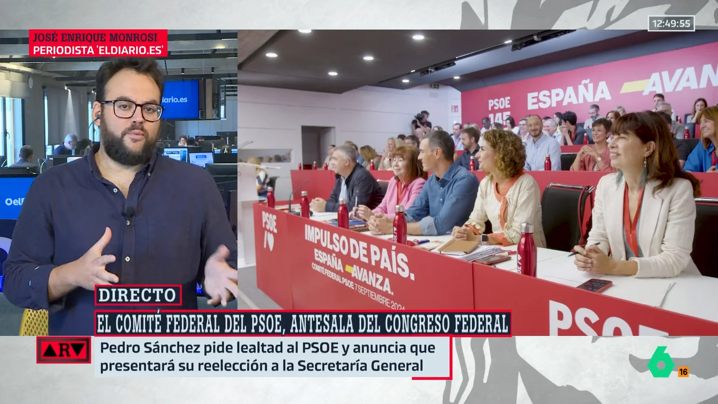Monrosi desvela una de las frases que Pedro Sánchez les ha dicho a los barones del PSOE: "Si aspiráis a ganar las elecciones..." Monrosi desvela una de las frases que Pedro Sánchez les ha dicho a los barones del PSOE: "Si aspiráis a ganar las elecciones..."