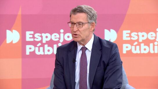 El l&iacute;der del PP, Alberto N&uacute;&ntilde;ez Feij&oacute;o, durante su entrevista en 'Espejo P&uacute;blico'