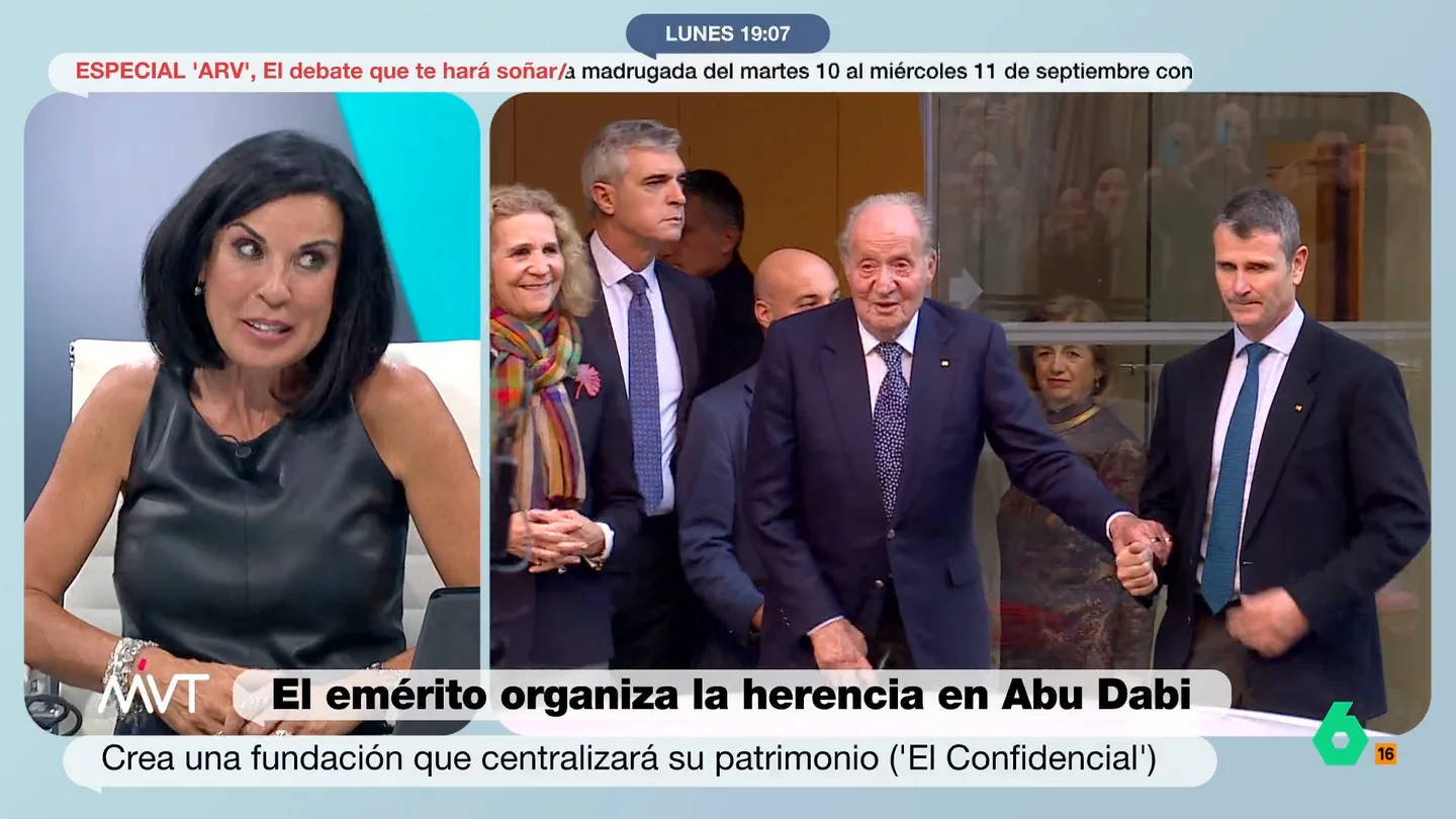 "La veremos muy poco por aquí para que hacienda no se fije en ella": Beatriz de Vicente, sobre la infanta Cristina El rey emérito ha creado una fundación para asegurar que sus hijas reciban su herencia. Esto plantea una serie de dudas con respecto a si deberán dar información a la Hacienda española sobre esos activos.