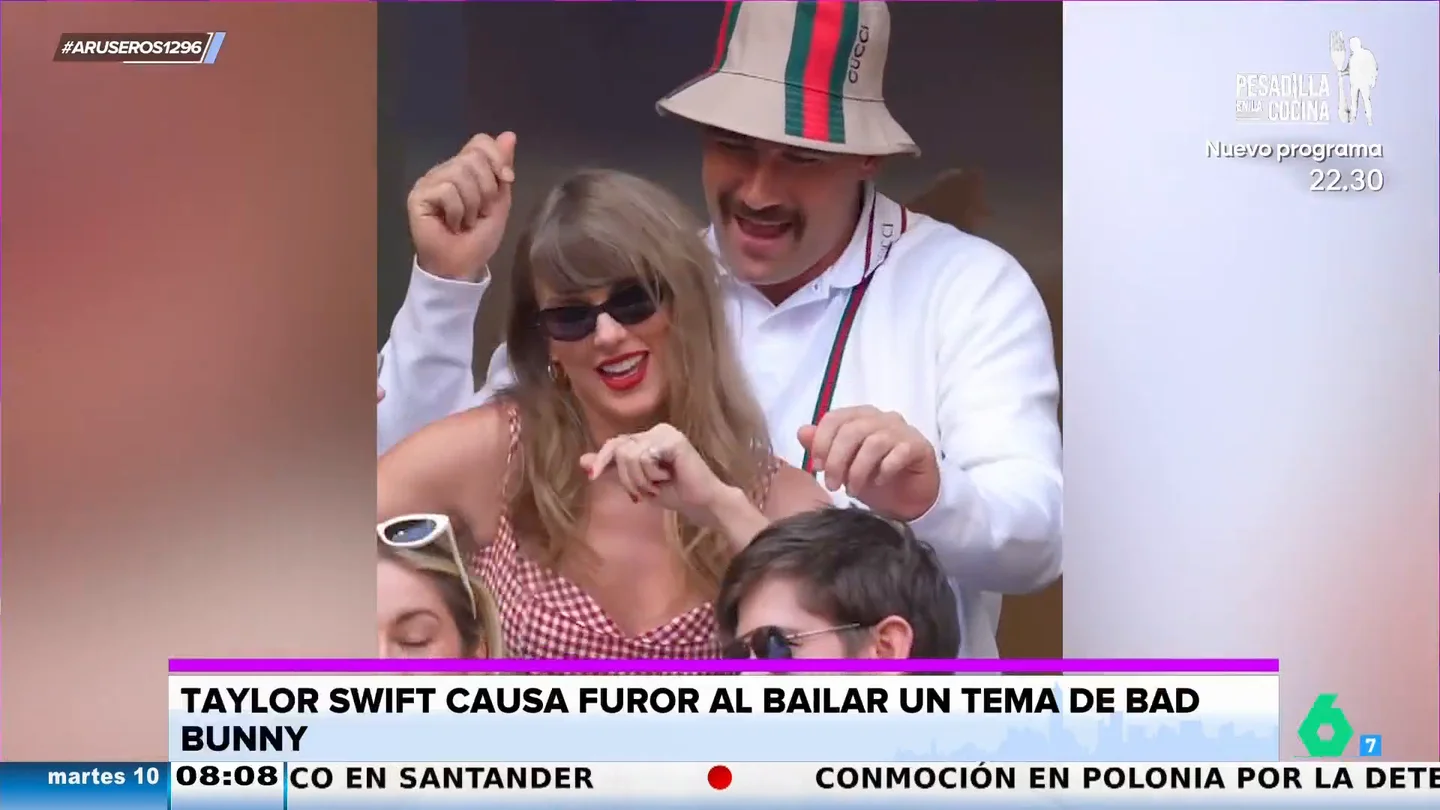 Taylor Swift y Travis Kelce lo dan todo perreando al ritmo de 'Tití me preguntó' en la final del US Open Taylor Swift y Travis Kelce lo dan todo perreando al ritmo de 'Tití me preguntó' en la final del US Open