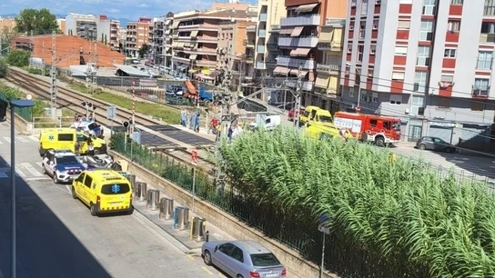 Lugar del atropello ferroviario a una adolescente en Montcada, Barcelona. Lugar del atropello ferroviario a una adolescente en Montcada, Barcelona.