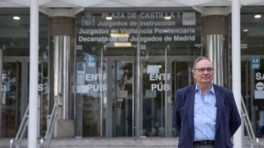 Julio Pacheco, el día de su declaración en los juzgados de Plaza de Castilla (Madrid), en septiembre de 2023. Julio Pacheco, el día de su declaración en los juzgados de Plaza de Castilla (Madrid), en septiembre de 2023.