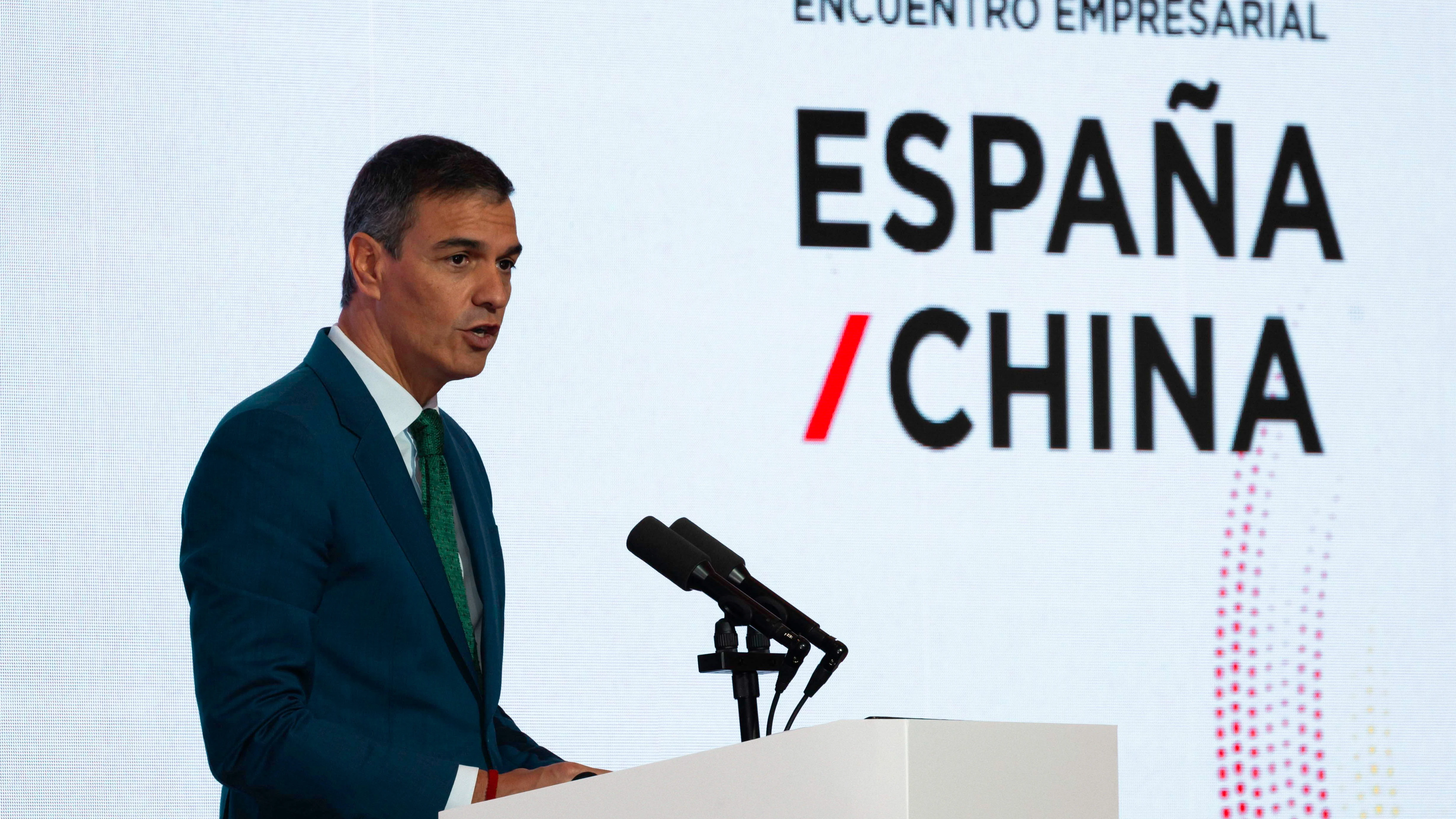 Pedro Sánchez, presidente del Gobierno, durante su visita a China