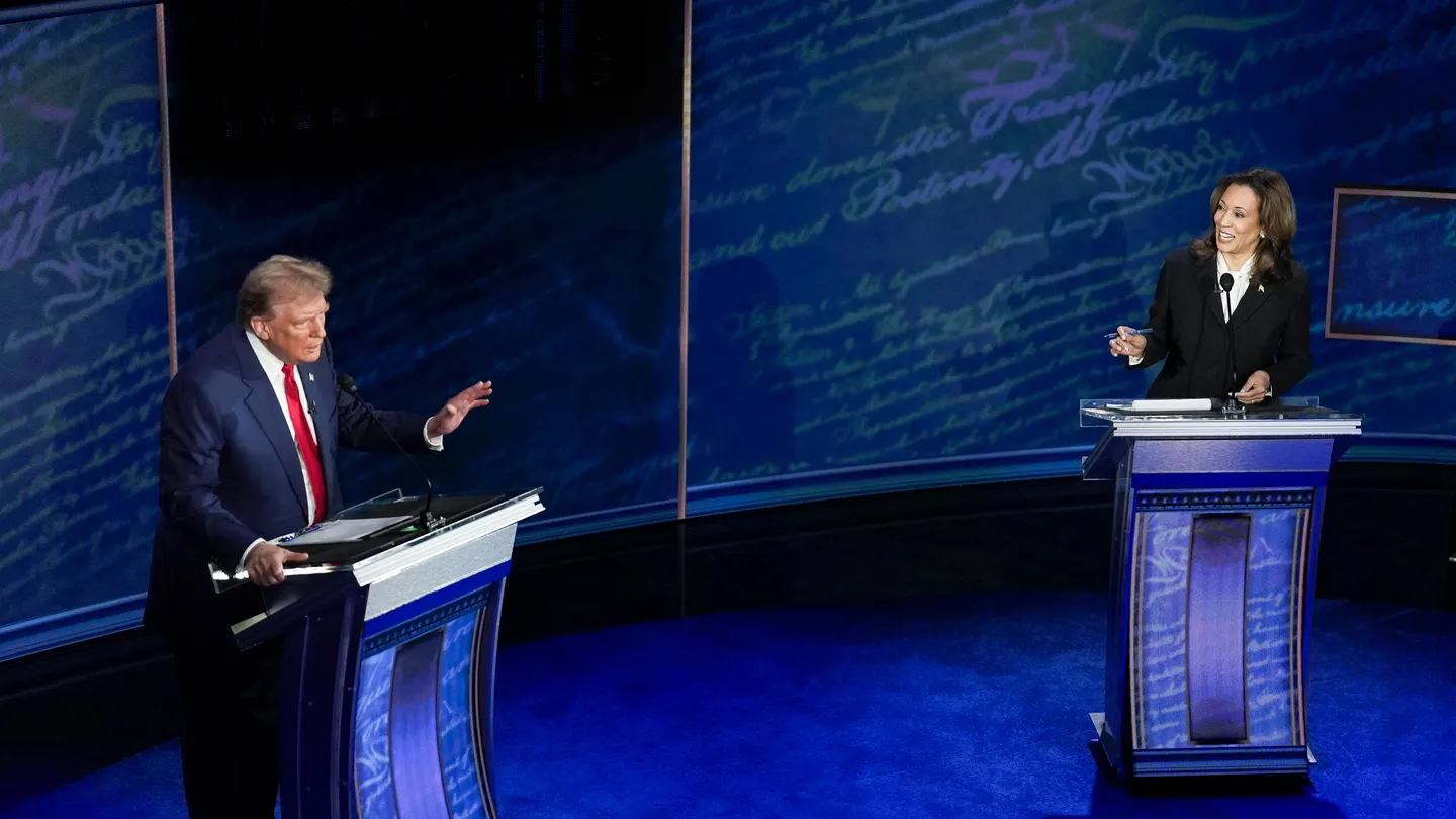 Donald Trump y Kamala Harris, durante su debate Donald Trump y Kamala Harris, durante su debate