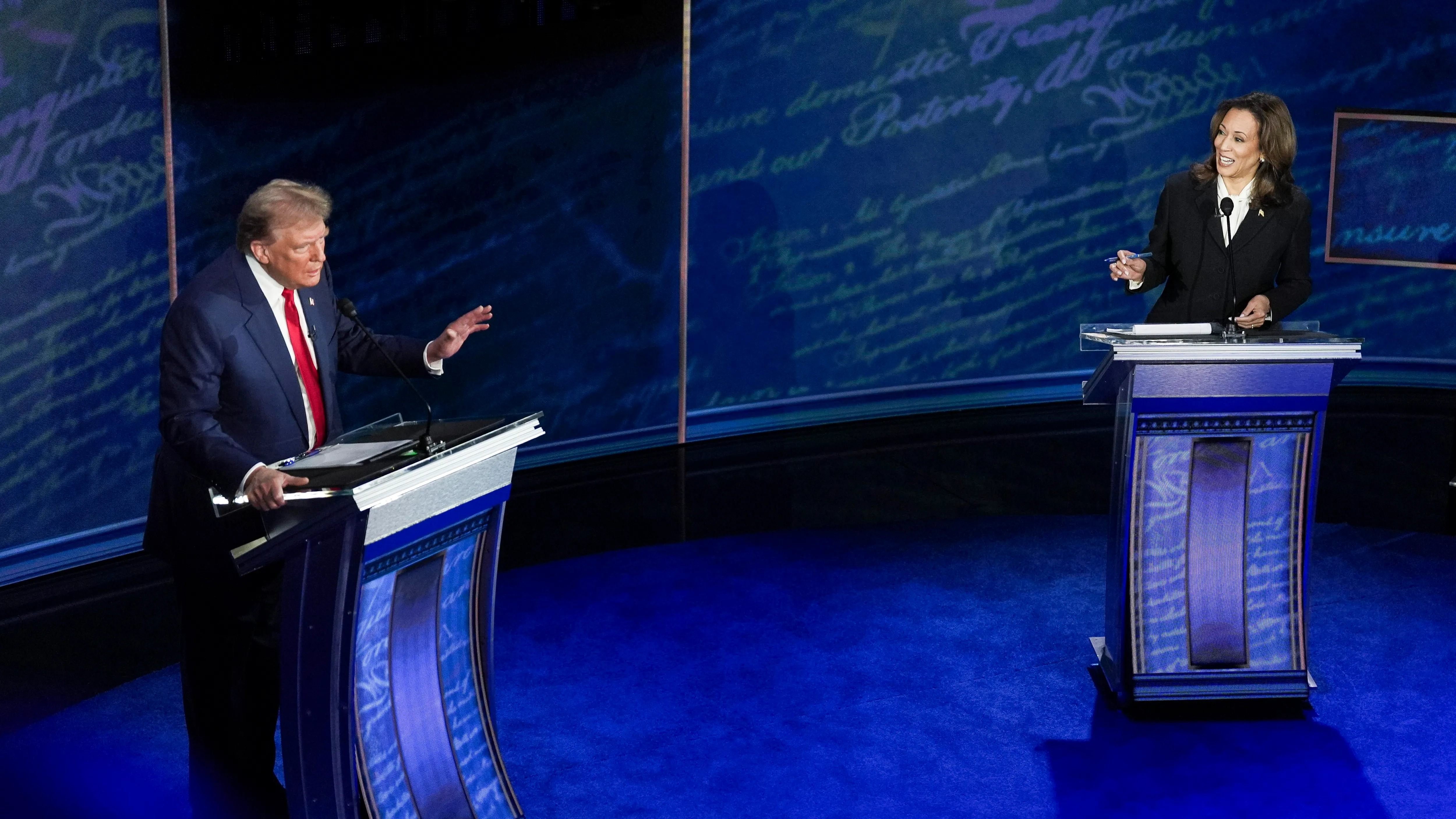 Donald Trump y Kamala Harris, durante su debate