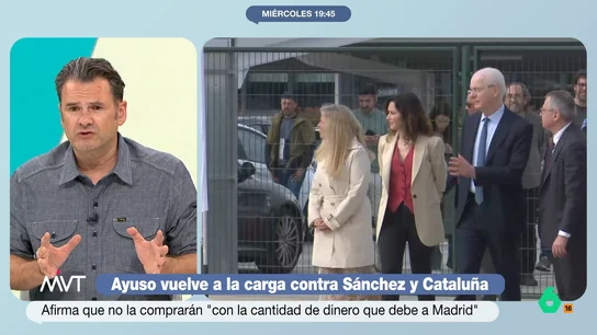 Iñaki López reacciona a las críticas de Ayuso al Gobierno y Cataluña En una entrevista, Ayuso volvía a criticar duramente la financiación autonómica de Cataluña y aseguraba que los ricos catalanes "quieren que el resto de España seamos su mano de obra" y que el Gobierno "no te dice cuánto te va a sisar".
