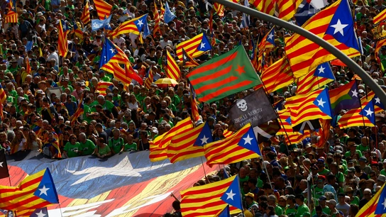 Aspecto de la manifestación independentista organizada por la ANC por la Diada del 11 de Septiembre de 2024. Aspecto de la manifestación independentista organizada por la ANC por la Diada del 11 de Septiembre de 2024.