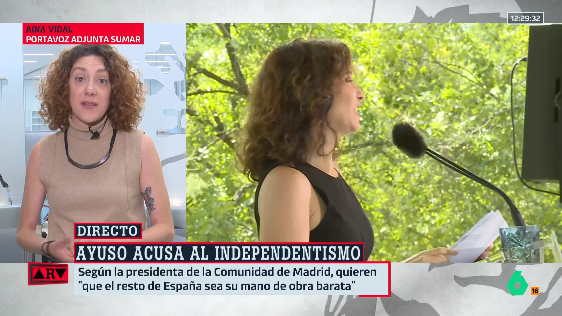 Aina Vidal responde a Ayuso