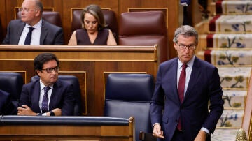 El líder del PP, Alberto Núñez Feijóo, este miércoles en el Congreso de los Diputados.