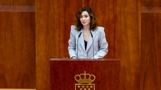 La presidenta de la Comunidad de Madrid, Isabel Díaz Ayuso, da un discurso durante el Debate del Estado de la Región La presidenta de la Comunidad de Madrid, Isabel Díaz Ayuso, da un discurso durante el Debate del Estado de la Región