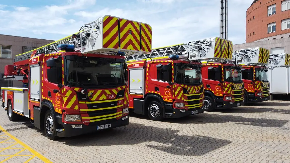 Camiones de un Parque de Bomberos de la Comunidad de Madrid