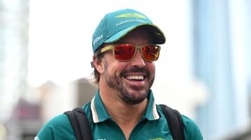 Fernando Alonso, sonriente